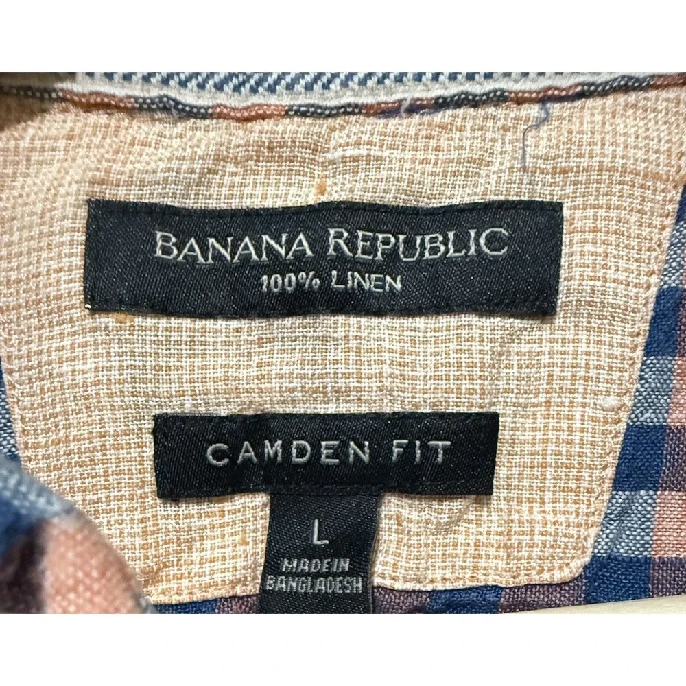 Banana Republic Camden Fit Men's Long‎ Sleeve Linen Button Down Shirt Size Large